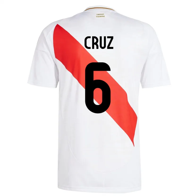 DanxenキッズペルーEsteban Cruz#6白ホームシャツ24-26ジャージーユニフォーム