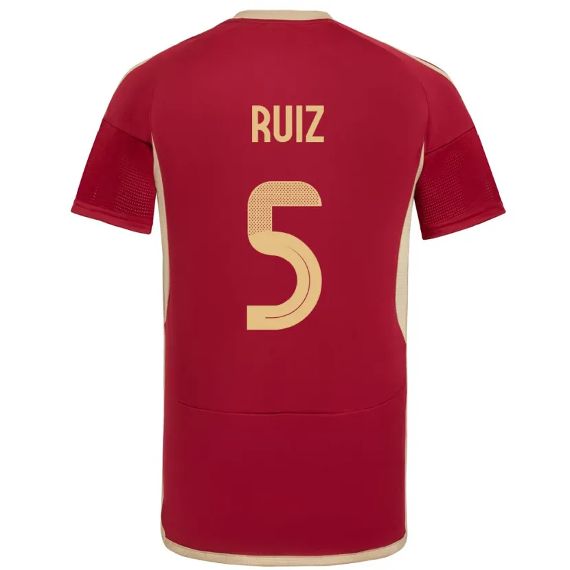 DanxenキッズベネズエラEmerson Ruíz#5ブルゴーニュホームシャツ24-26ジャージーユニフォーム