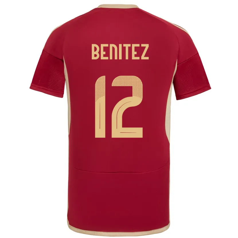DanxenキッズベネズエラFrankarlos Benítez#12ブルゴーニュホームシャツ24-26ジャージーユニフォーム