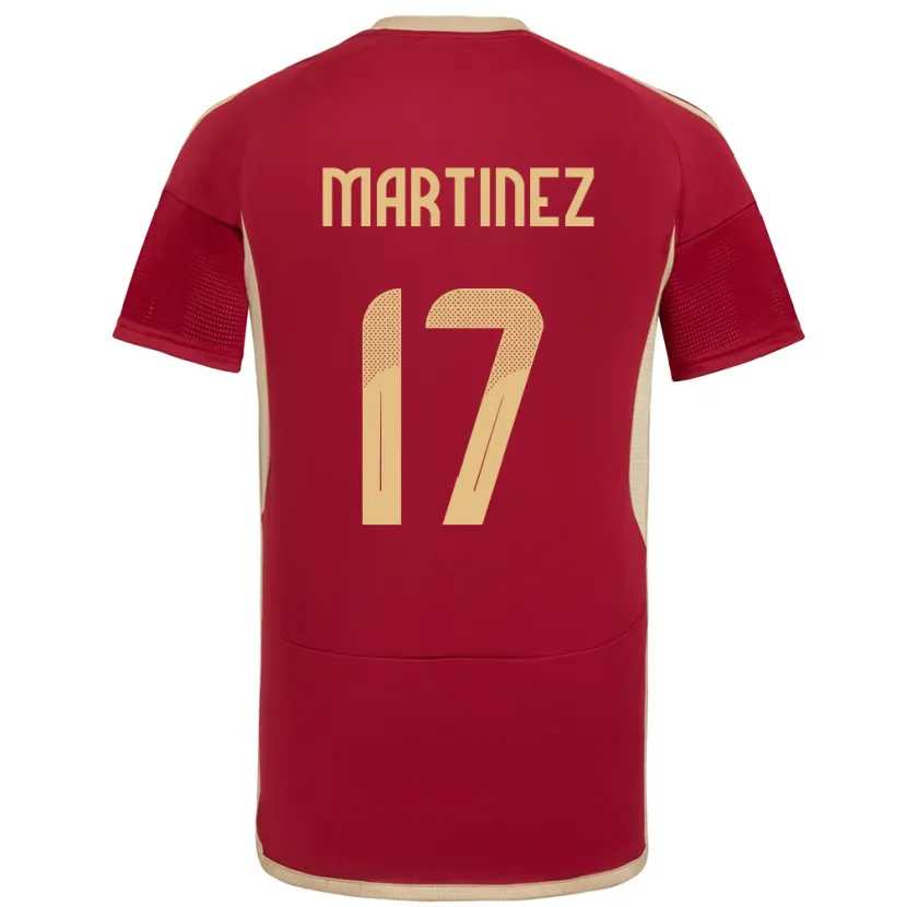 DanxenキッズベネズエラDavid Martínez#17ブルゴーニュホームシャツ24-26ジャージーユニフォーム