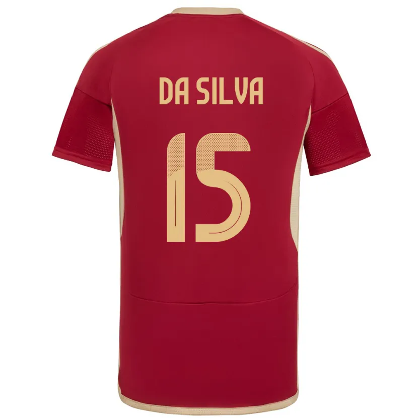 DanxenキッズベネズエラCesar Da Silva#15ブルゴーニュホームシャツ24-26ジャージーユニフォーム