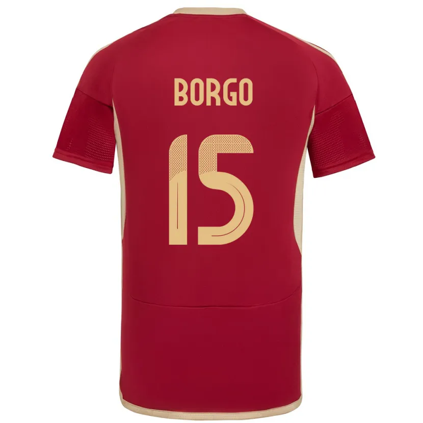 DanxenキッズベネズエラÁngel Borgo#15ブルゴーニュホームシャツ24-26ジャージーユニフォーム