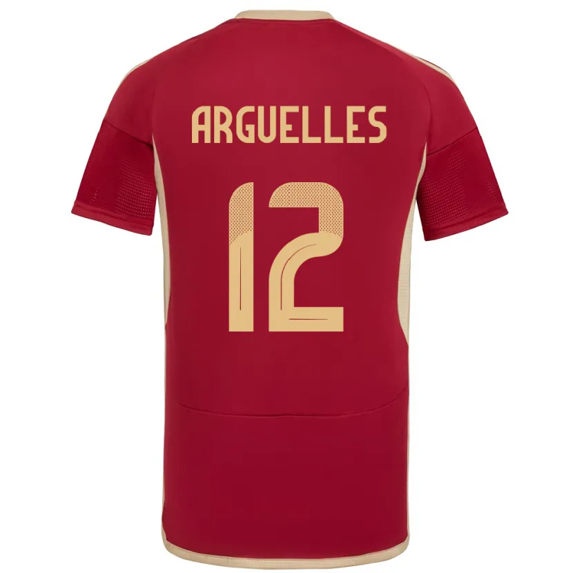 DanxenキッズベネズエラWilmary Argüelles#12ブルゴーニュホームシャツ24-26ジャージーユニフォーム