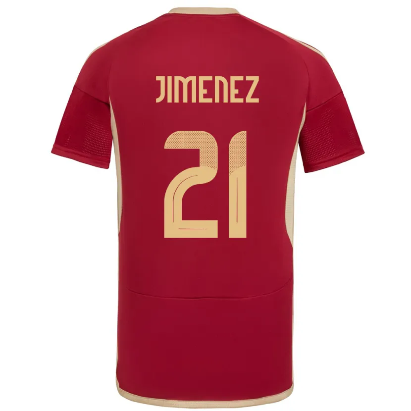 DanxenキッズベネズエラMarianyela Jiménez#21ブルゴーニュホームシャツ24-26ジャージーユニフォーム