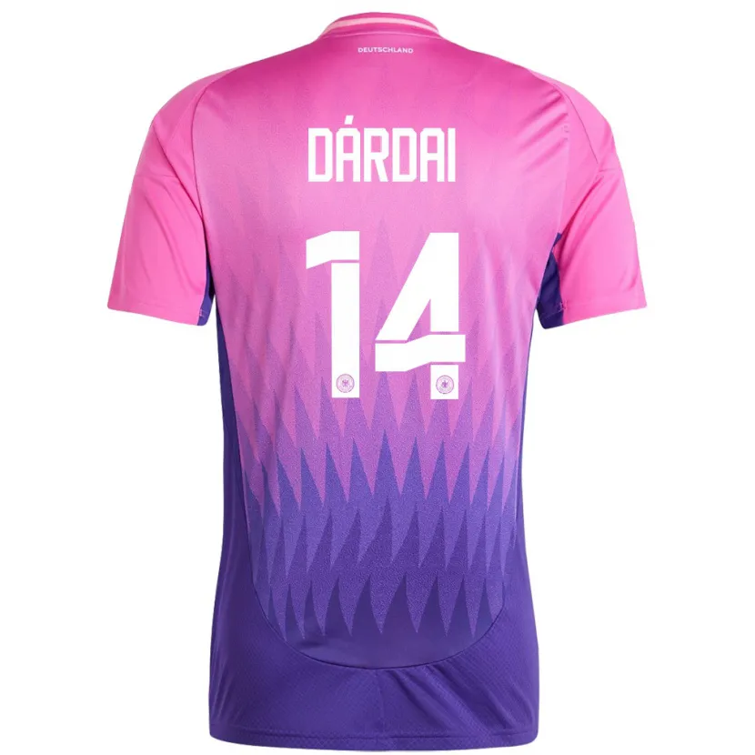 Danxenキッズドイツダールダイ・マールトン#14ピンクパープルアウェイシャツ24-26ジャージーユニフォーム