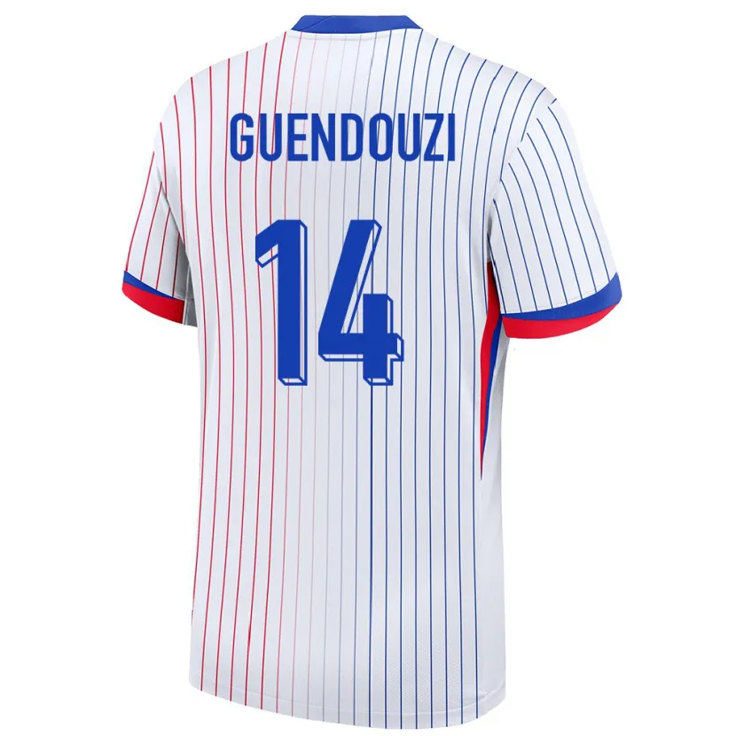 Danxenキッズフランスマテオ・ゲンドゥージ#14白アウェイシャツ24-26ジャージーユニフォーム