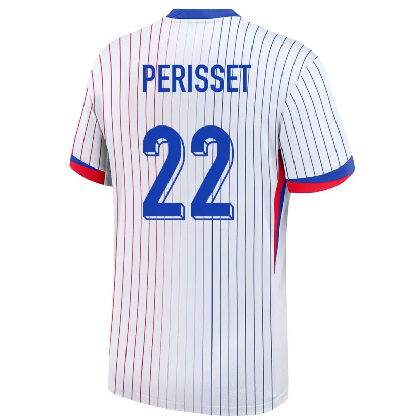 Danxenキッズフランスエーヴ・ペリッセ#22白アウェイシャツ24-26ジャージーユニフォーム