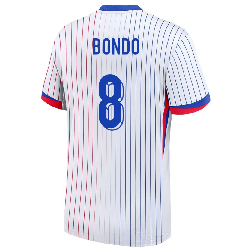 DanxenキッズフランスWarren Bondo#8白アウェイシャツ24-26ジャージーユニフォーム