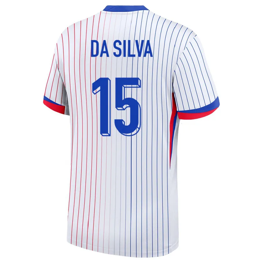Danxenキッズフランスフロラン・ダ・シルヴァ#15白アウェイシャツ24-26ジャージーユニフォーム