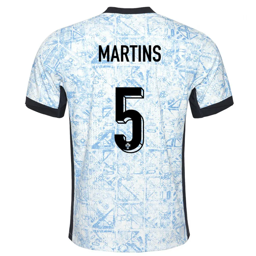 DanxenキッズポルトガルLeandro Martins#5クリームブルーアウェイシャツ24-26ジャージーユニフォーム
