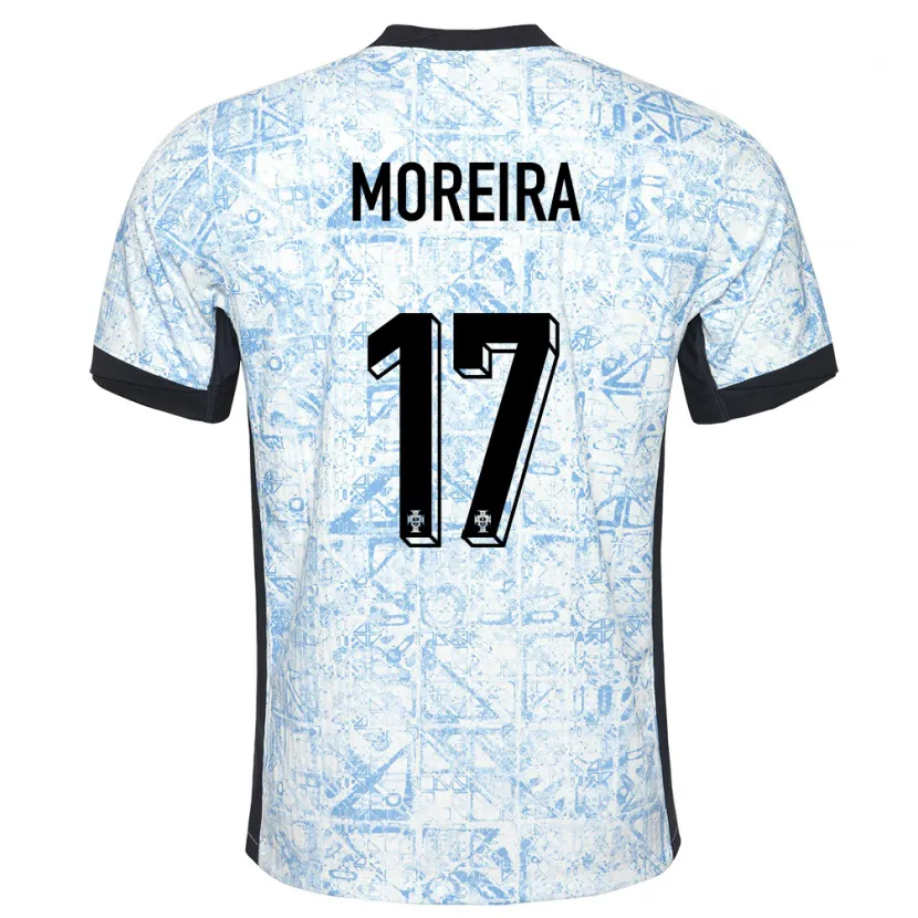DanxenキッズポルトガルGoncalo Moreira#17クリームブルーアウェイシャツ24-26ジャージーユニフォーム