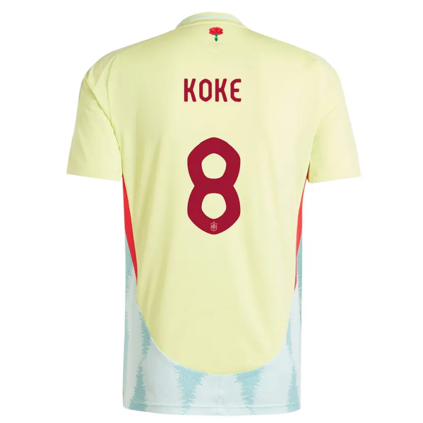 DanxenキッズスペインKoke#8黄アウェイシャツ24-26ジャージーユニフォーム