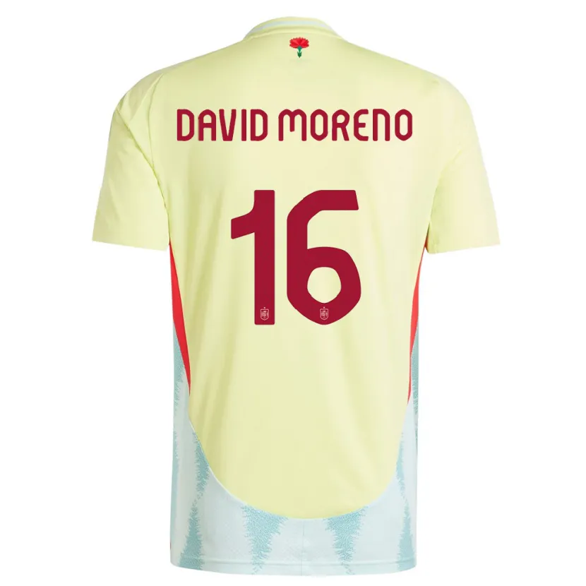 DanxenキッズスペインAntonio David Moreno#16黄アウェイシャツ24-26ジャージーユニフォーム