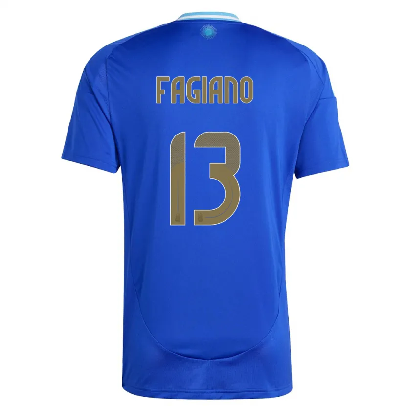 DanxenキッズアルゼンチンPaloma Fagiano#13青アウェイシャツ24-26ジャージーユニフォーム