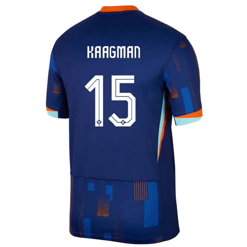 Danxenキッズオランダイネッサ・カーフマン#15青アウェイシャツ24-26ジャージーユニフォーム
