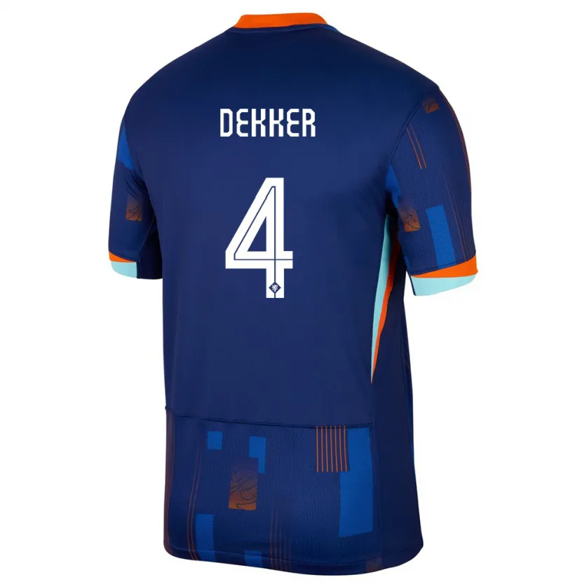 Danxenキッズオランダマキシム・デッカー#4青アウェイシャツ24-26ジャージーユニフォーム