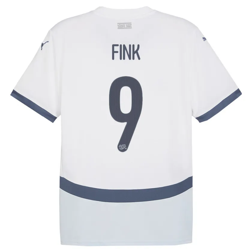 Danxenキッズスイスブラッドレイ・フィンク#9白アウェイシャツ24-26ジャージーユニフォーム