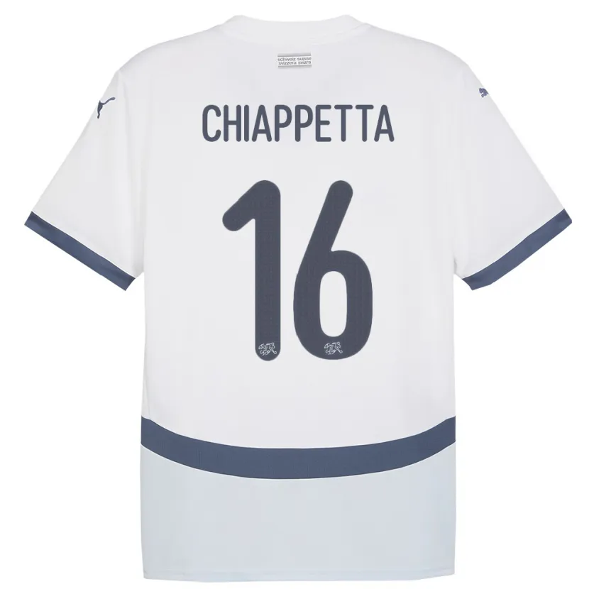 DanxenキッズスイスCarmine Chiappetta#16白アウェイシャツ24-26ジャージーユニフォーム