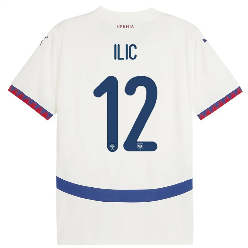 Danxenキッズセルビアマルコ・イリッチ#12白アウェイシャツ24-26ジャージーユニフォーム