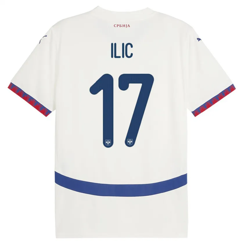 Danxenキッズセルビアイヴァン・イリッチ#17白アウェイシャツ24-26ジャージーユニフォーム