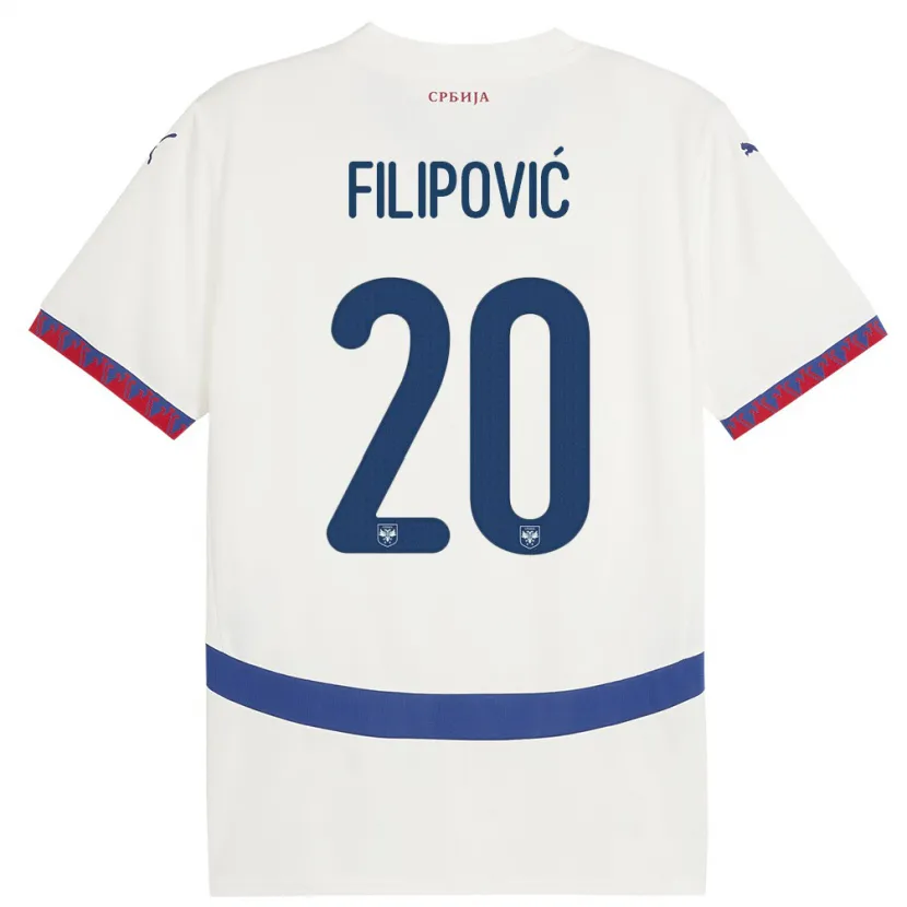 Danxenキッズセルビアティヤナ・フィリポビッチ#20白アウェイシャツ24-26ジャージーユニフォーム