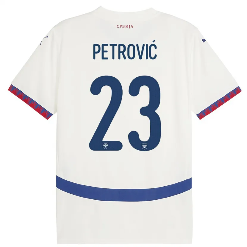 DanxenキッズセルビアJovana Petrovic#23白アウェイシャツ24-26ジャージーユニフォーム