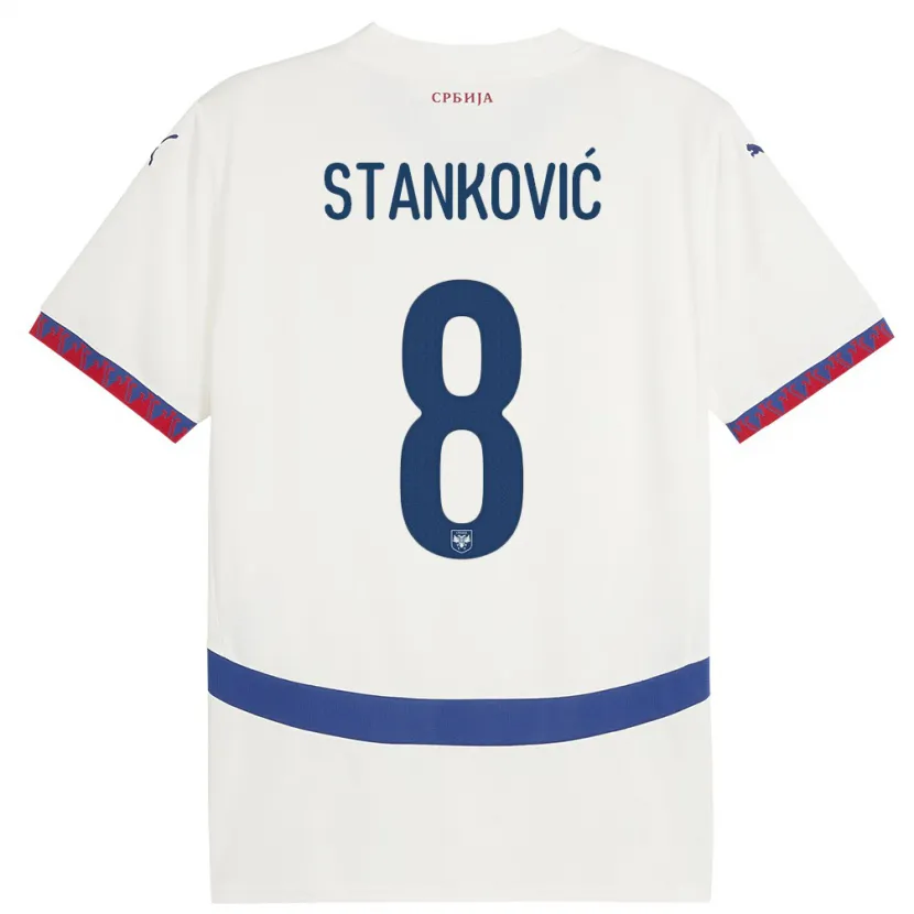 Danxenキッズセルビアアレクサンダル・スタンコヴィッチ#8白アウェイシャツ24-26ジャージーユニフォーム
