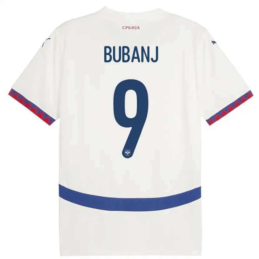 DanxenキッズセルビアMateja Bubanj#9白アウェイシャツ24-26ジャージーユニフォーム