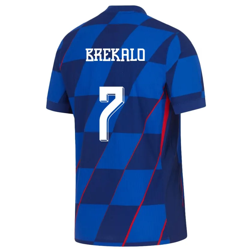 Danxenキッズクロアチアヨシプ・ブレカロ#7青アウェイシャツ24-26ジャージーユニフォーム