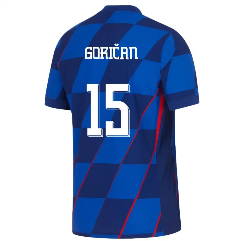 DanxenキッズクロアチアSilvio Gorican#15青アウェイシャツ24-26ジャージーユニフォーム