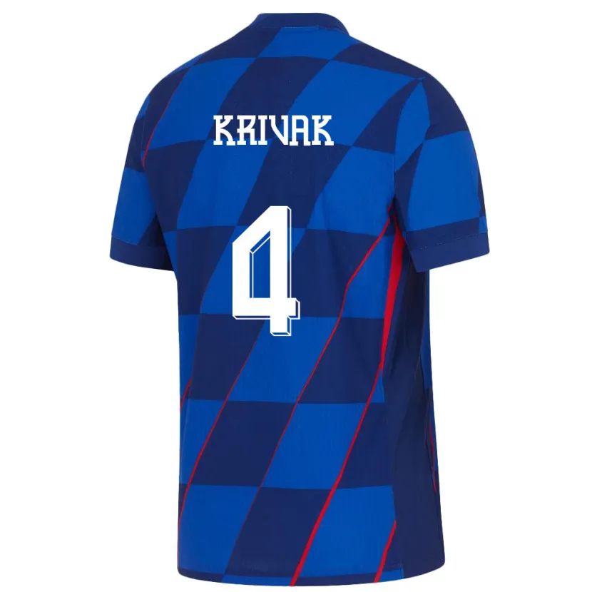 DanxenキッズクロアチアFabijan Krivak#4青アウェイシャツ24-26ジャージーユニフォーム