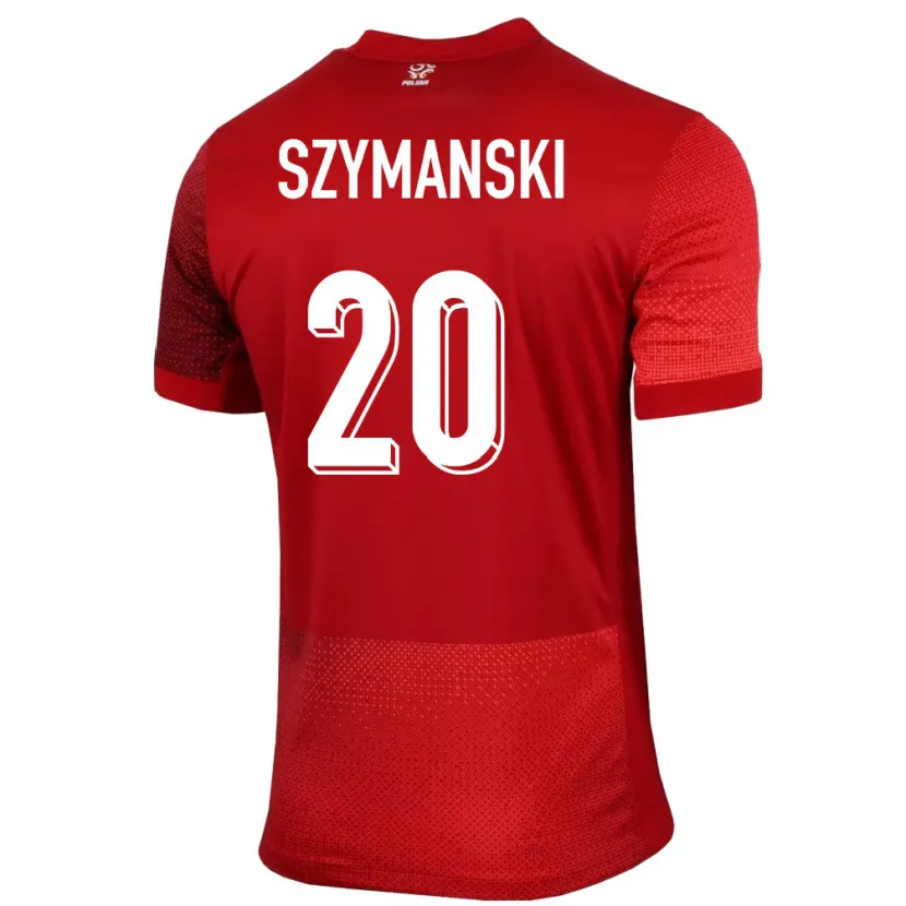 Danxenキッズポーランドセバスティアン・シマンスキ#20赤アウェイシャツ24-26ジャージーユニフォーム