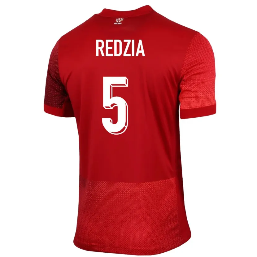 DanxenキッズポーランドAnna Redzia#5赤アウェイシャツ24-26ジャージーユニフォーム