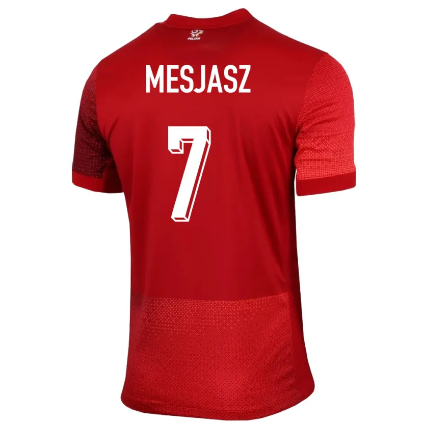 DanxenキッズポーランドMalgorzata Mesjasz#7赤アウェイシャツ24-26ジャージーユニフォーム