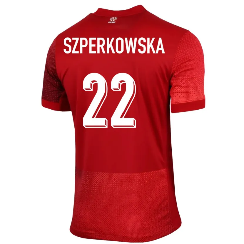 DanxenキッズポーランドOliwia Szperkowska#22赤アウェイシャツ24-26ジャージーユニフォーム