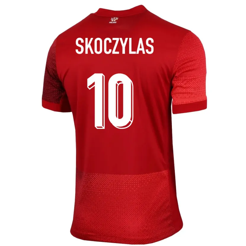 DanxenキッズポーランドMateusz Skoczylas#10赤アウェイシャツ24-26ジャージーユニフォーム