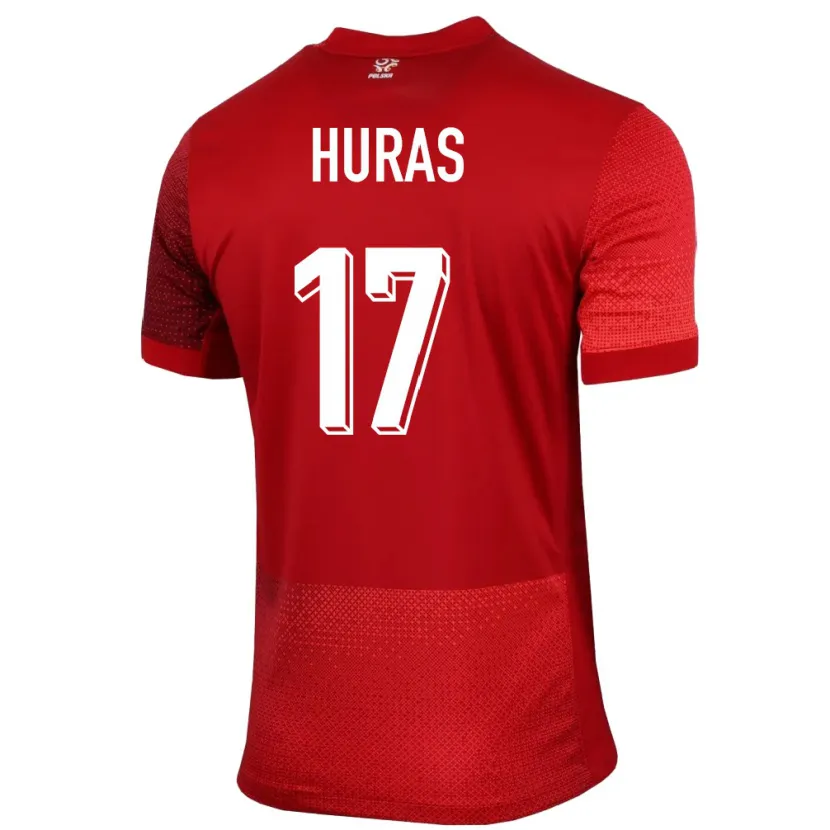 DanxenキッズポーランドMike Huras#17赤アウェイシャツ24-26ジャージーユニフォーム