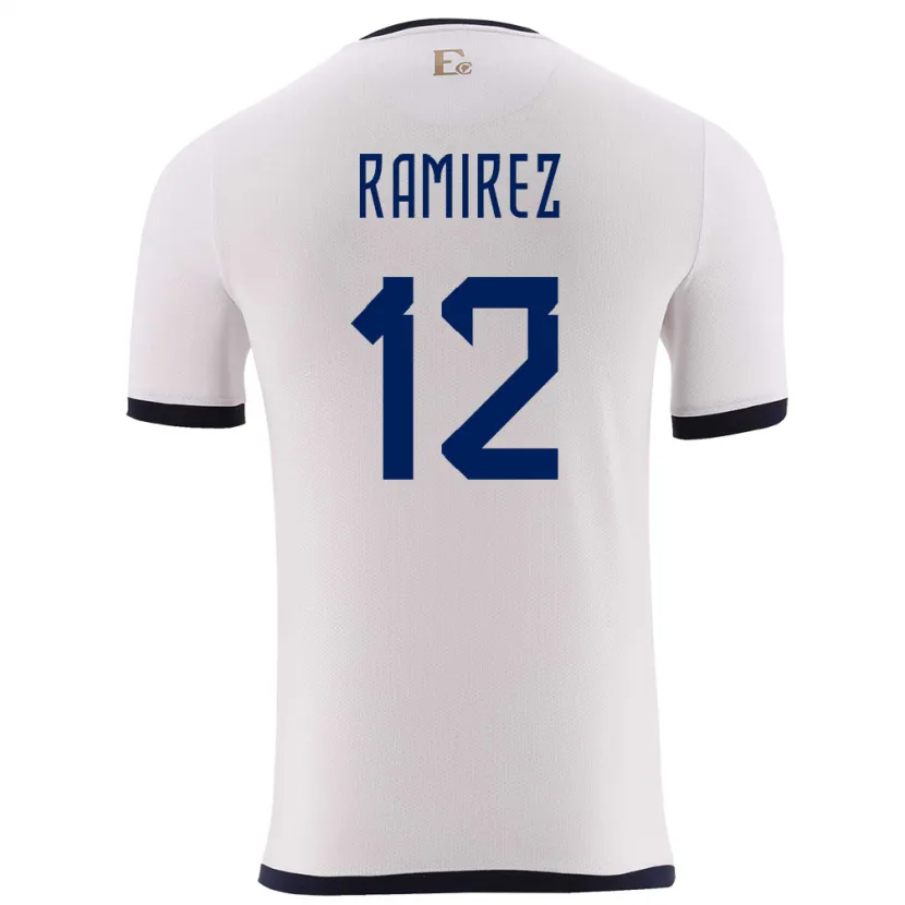Danxenキッズエクアドルウェリントン・ラミレス#12白アウェイシャツ24-26ジャージーユニフォーム