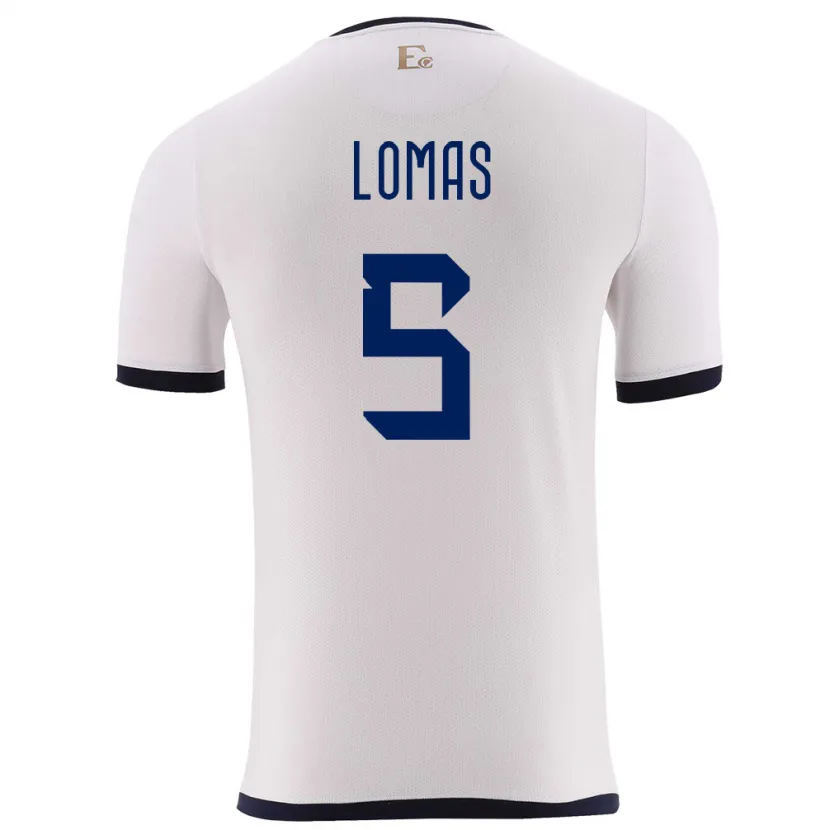 DanxenキッズエクアドルAriana Lomas#5白アウェイシャツ24-26ジャージーユニフォーム