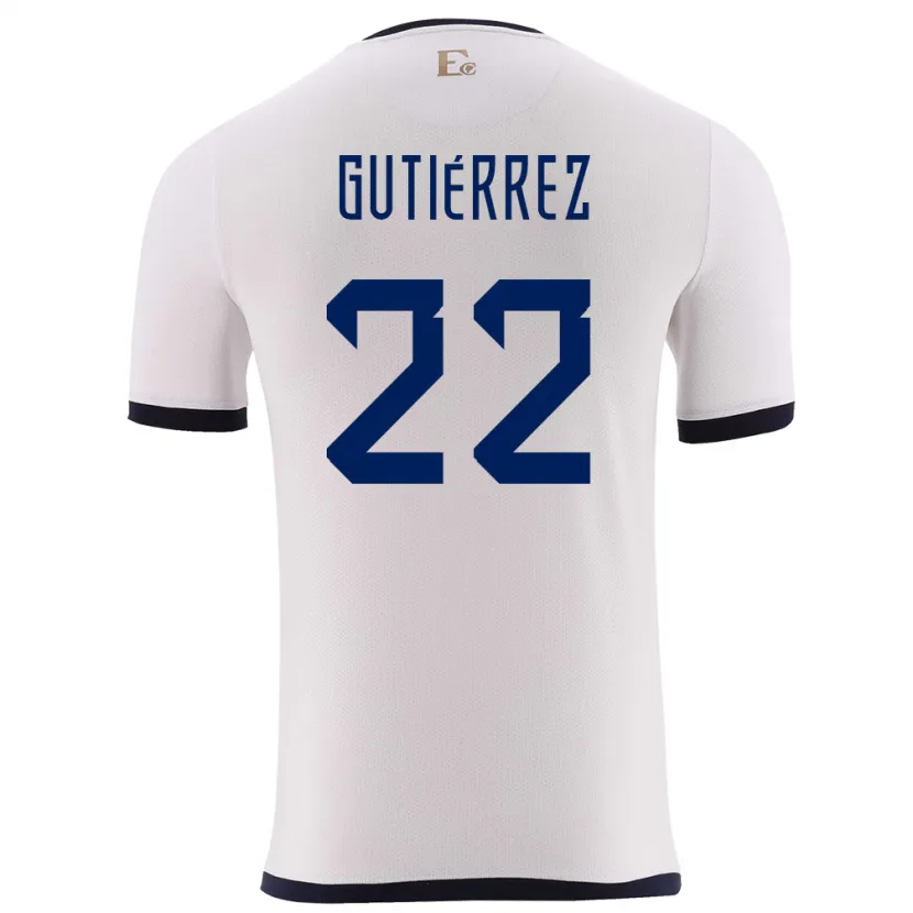 DanxenキッズエクアドルMelanie Gutierrez#22白アウェイシャツ24-26ジャージーユニフォーム