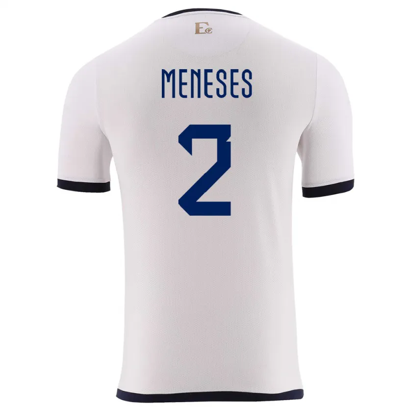 DanxenキッズエクアドルRandy Meneses#2白アウェイシャツ24-26ジャージーユニフォーム