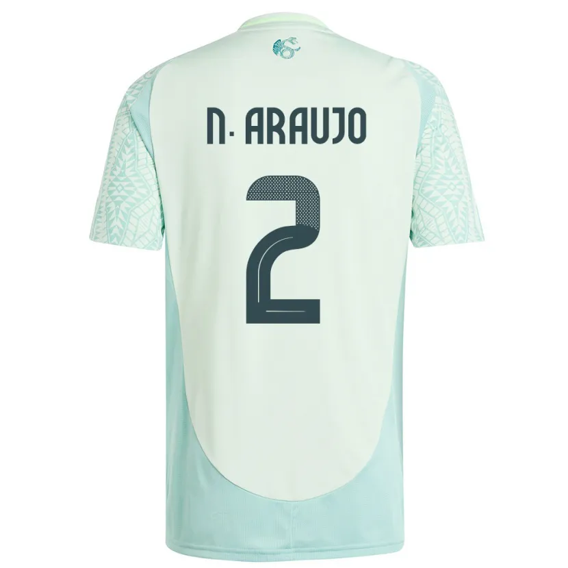 Danxenキッズメキシコネストル・アラウホ#2リネングリーンアウェイシャツ24-26ジャージーユニフォーム