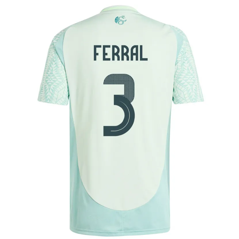DanxenキッズメキシコCristina Ferral#3リネングリーンアウェイシャツ24-26ジャージーユニフォーム