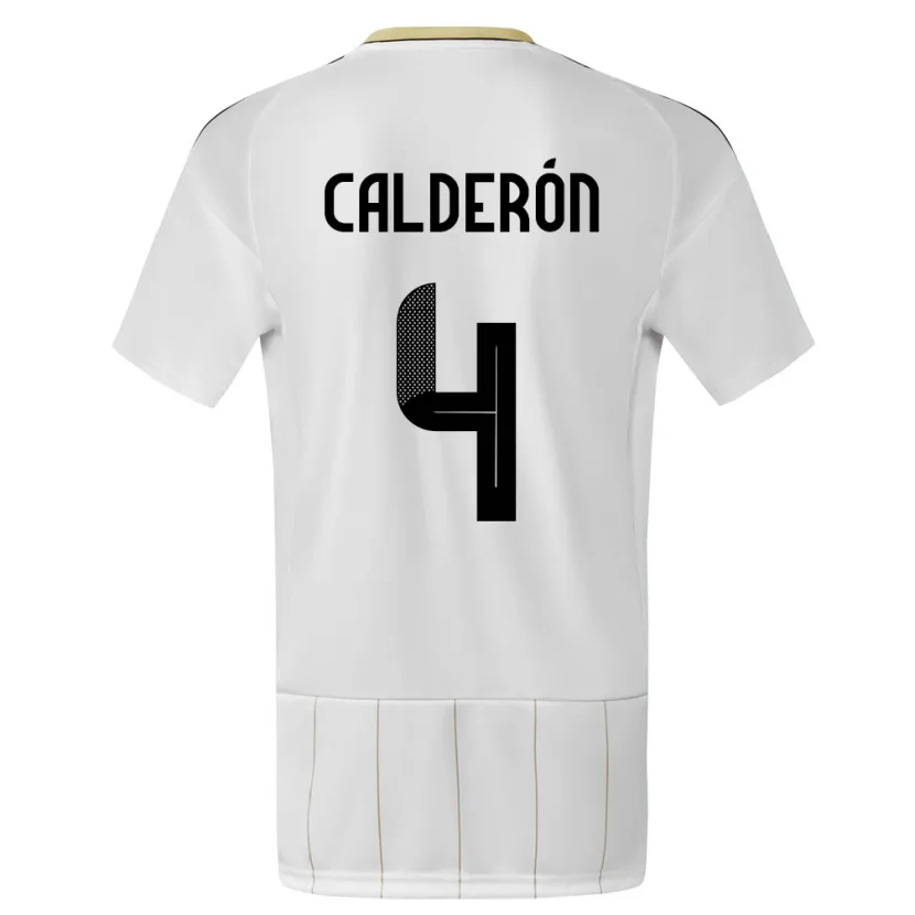 DanxenキッズコスタリカBrandon Calderon#4白アウェイシャツ24-26ジャージーユニフォーム