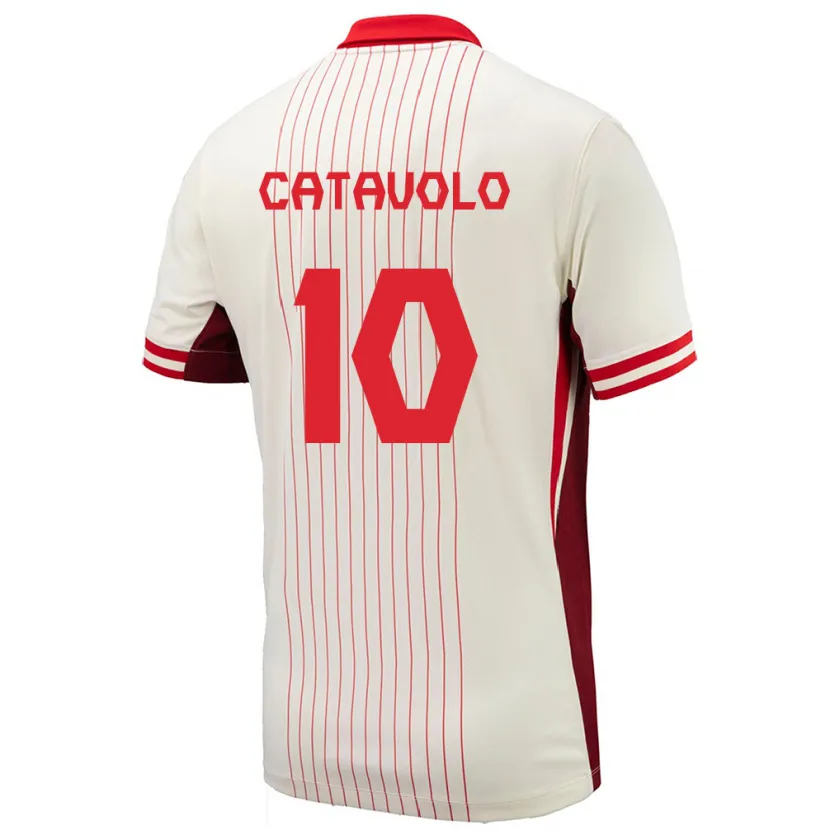 DanxenキッズカナダMatthew Catavolo#10白アウェイシャツ24-26ジャージーユニフォーム