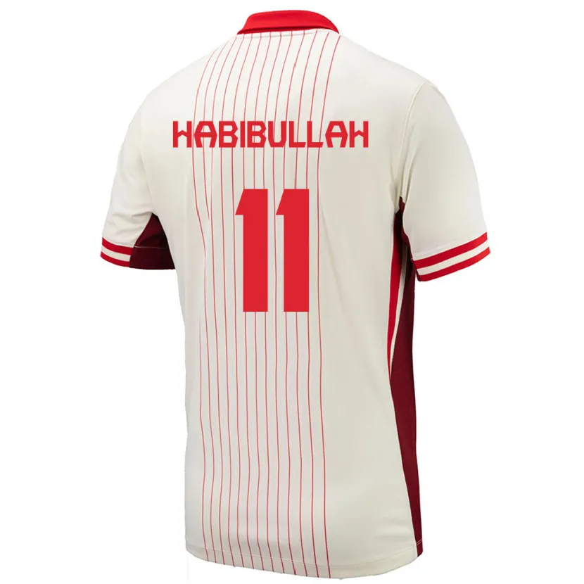 DanxenキッズカナダKamron Habibullah#11白アウェイシャツ24-26ジャージーユニフォーム