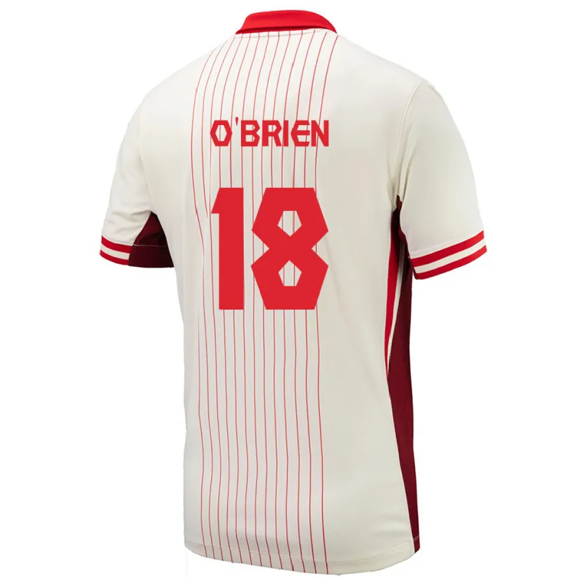 DanxenキッズカナダAlexander O'brien#18白アウェイシャツ24-26ジャージーユニフォーム