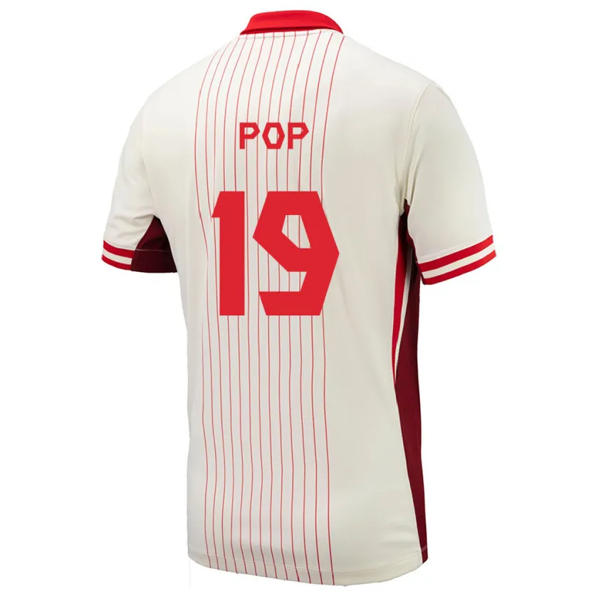DanxenキッズカナダErik Pop#19白アウェイシャツ24-26ジャージーユニフォーム