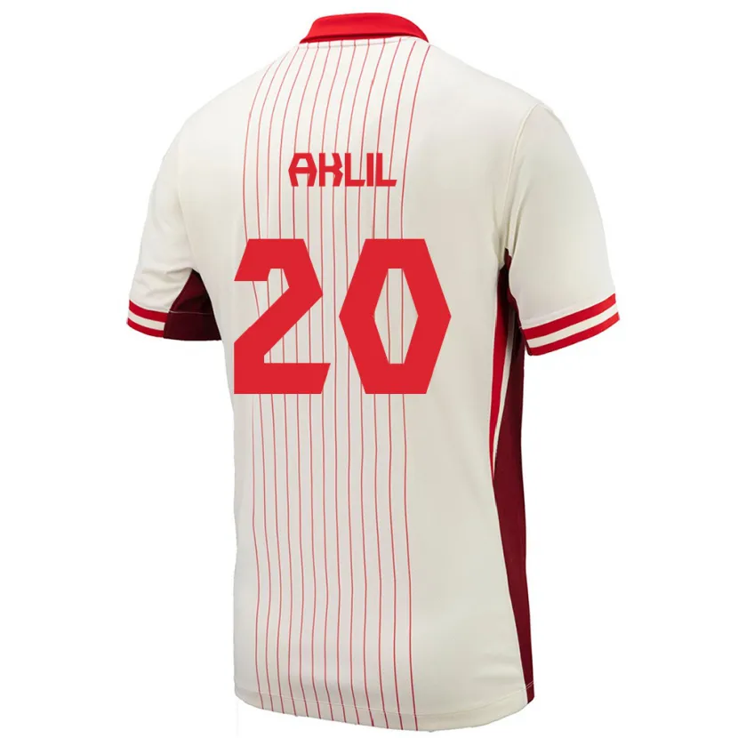 DanxenキッズカナダLino Aklil#20白アウェイシャツ24-26ジャージーユニフォーム