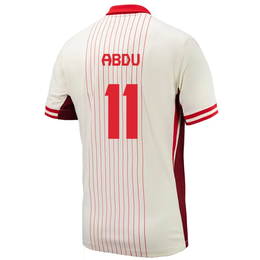 DanxenキッズカナダLatifah Abdu#11白アウェイシャツ24-26ジャージーユニフォーム
